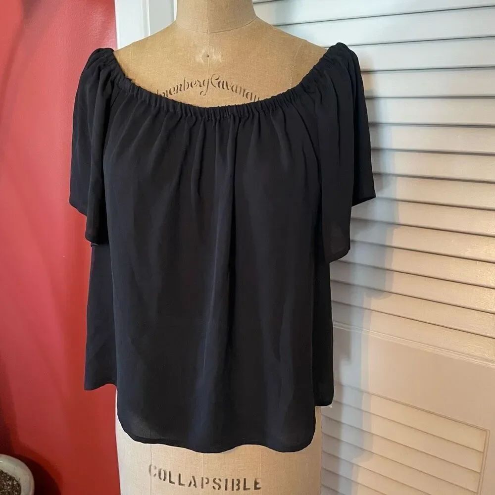J CREW | black off the shoulder blouse 6